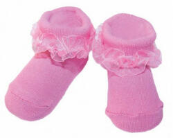 Yo! Baby pamut zokni csipkés pink 6-9 hó - babyshopkaposvar