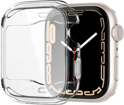 Apple Watch 7 (41mm), Szilikon védőkeret, ütésálló, szíj nélkül, Spigen Ultra Hybrid, átlátszó - tok-shop