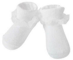 Yo! Baby pamut zokni - fehér csipkés 6-9 hó