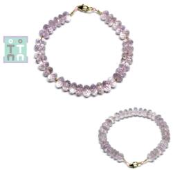  Bratara Ametist Veracruz - Diametru 55 mm - Disc Fatetat - Accesorii Gold Filled - 4-6 x 7-10 mm