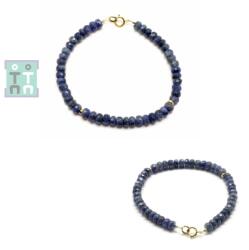  Bratara Safir Albastru - Diametru 55 mm - Disc Fatetat - Accesorii Gold Filled -3-4 x 5-6 mm - 1 Buc