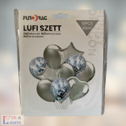 Ezüst lufi szett - 10 db-os