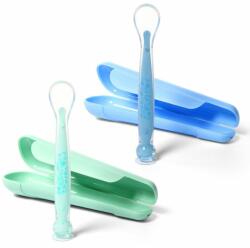 Babyono Силиконова лъжица с вакуумна основа Babyono - Зелена, в кутийка (5901435409862) - baby