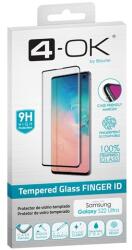 Blautel 4-OK képernyővédő üveg (3D, íves, karcálló, tokbarát, ujjlenyomat olvasó, 9H) FEKETE Samsung Galaxy S22 Ultra 5G (SM-S908) (PRF22U)