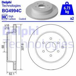 DELPHI Disc frana DELPHI BG4994C (BG4994C) - automobilus