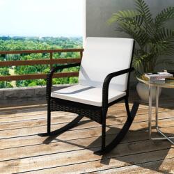 vidaXL Scaun balansoar de exterior, negru, poliratan (42493) Balansoar