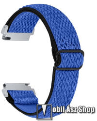  Okosóra szíj - fonott szövet, sztreccses, állítható - SÖTÉTKÉK - 22mm széles - SAMSUNG Galaxy Watch 46mm / Watch GT2 46mm / Watch GT 2e / Galaxy Watch3 45mm / Honor MagicWatch 2 46mm