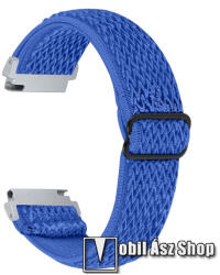  Okosóra szíj - fonott szövet, sztreccses, állítható - ZAFÍR KÉK - 22mm széles - SAMSUNG Galaxy Watch 46mm / Watch GT2 46mm / Watch GT 2e / Galaxy Watch3 45mm / Honor MagicWatch 2 46mm