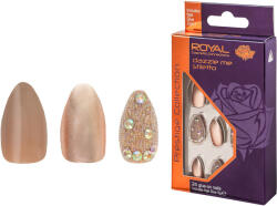 Royal Set 24 Unghii False ROYAL Prestige Collection, Glue-On Nail Tips, Dazzle Me Stiletto, Adeziv Inclus