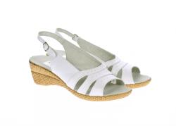 MITVAS Sandale dama albe din piele naturala box, platforme de 5cm, S4ALBBOX - ciucaleti
