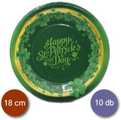 Mezőfi Team Kft Papír tányér, St. Patrick's Day, zöld, 10 db/cs