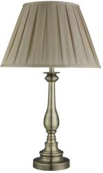 Searchlight Eu4023ab Spindle Base Table Lamp, Antique Brass, Mink Pleated Shade