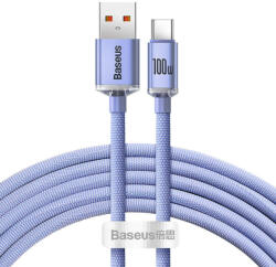 Baseus Cablu Baseus Crystal Shine USB la USB-C, 2 m (violet)