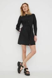 Superdry rochie din bumbac culoarea negru, mini, drept 9BY8-SUD18D_99X