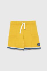 United Colors of Benetton gyerek pamut rövidnadrág sárga, állítható derekú - sárga 170