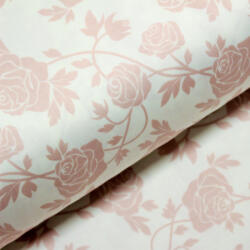 Decotex Style Bumbac dublu satinat cu trandafiri roz praf 20643
