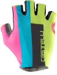 Castelli - manusi ciclism Competizione 2 gloves - galben fluo bleu roz (CAS-4522036-383) - trisport
