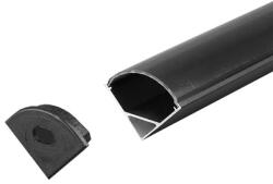 V-TAC Profil aluminiu pentru banda led 2m 15.8mm x 15.8. mm - negru (SKU-2874) - electrostate