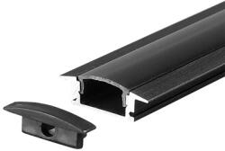 V-TAC Profil aluminiu pentru banda led 2m 24.7mm x 7mm - negru (SKU-2875) - electrostate