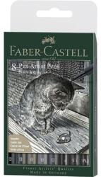 Faber-Castell Ecsetfilc készlet 8db-os FABER Pitt Brush Szürke és fekete (167171)