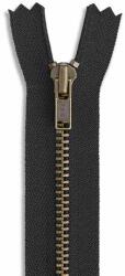 YKK Fermoar metalic YKK, finisaj argintiu antichizat, spira metalica #3 (4.5 mm), nedetasabil, banda PES tesuta , cursor cu autoblocare (YGRTHC-36)