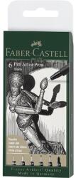 Faber-Castell Művész filc készlet 6db-os FABER Pitt 199 fekete (167154)