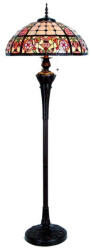 Clayre & Eef Lampadar cu baza din polirasina maro si abajur sticla Tiffany 57x166 cm (5LL-5598)