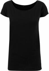 Build Your Brand Tricou cu decolteu tip barcă pentru femei - Neagră | XL (BY039-1000206125)