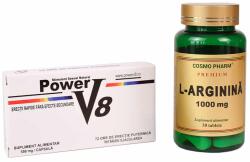  PACHET Power V8 4 cps + L-Arginina 1000 mg 30tb