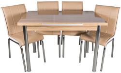 Seloo Set masa extensibila samba 110x70 cu 6 scaune Pedli MK bej
