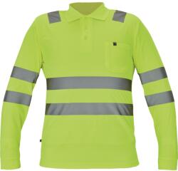 CERVA Férfi hosszú ujjú fényvisszaverő galléros póló LUGO - Sárga | 4XL (0322000470007)
