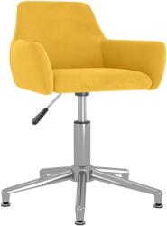 vidaXL Scaun de bucătărie pivotant, galben, catifea (331092)