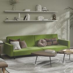vidaXL Canapea extensibilă cu 2 locuri, verde deschis, catifea (337653) Canapea