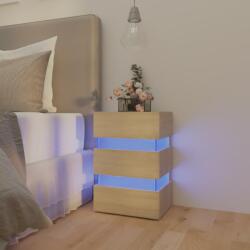 vidaXL Dulap noptieră cu LED stejar sonoma, 45x35x67 cm lemn prelucrat (326843)