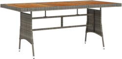 vidaXL Masă de grădină, gri, 160x70x72 cm, poliratan/lemn masiv acacia (318697)