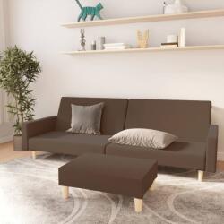 vidaXL Canapea extensibilă cu 2 locuri și taburet, gri taupe, textil (3080487) Canapea