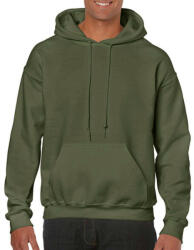 Gildan Uniszex Pulóver Kapucnis Hosszú ujjú Gildan Heavy Blend Hooded Sweat - XL, Katonai zöld