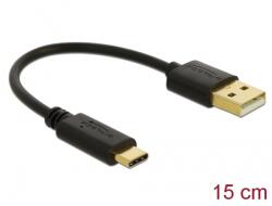 Delock 85354 15cm 3A USB-A - USB-C töltőkábel (85354) - bestbyte