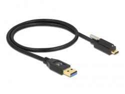 Delock 84025 50cm SuperSpeed USB-A USB 3.2 Gen 2 apa - rögzíthető USB-C apa kábel (84025)