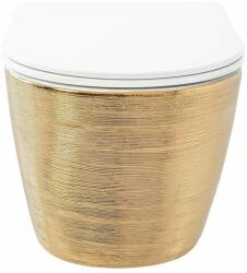 Rea Set vas wc suspendat Rea Carlo rimless auriu periat cu capac softclose (5902557366606)