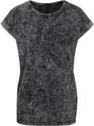 Build Your Brand Lezser női póló Acid Washed - Sötétszürke / fehér | M (BY053-1000229520)