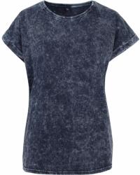 Build Your Brand Lezser női póló Acid Washed - Indigó / fehér | XS (BY053-1000229528)