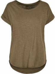 Build Your Brand Női póló hosszított hátsó résszel - Olív | 5XL (BY036-1000324657)