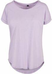 Build Your Brand Női póló hosszított hátsó résszel - Orgonalila | 5XL (BY036-1000324648)