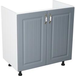 Spectral Mobila Masca pentru chiuveta cu 2 usi 80 cm Zebra, Alb/MDF Gri, fara blat, 80 x 82 x 50 cm