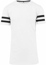 Build Your Brand Tricou lung cu dungi pentru bărbați - Albă / neagră | M (BY032-1000036004)