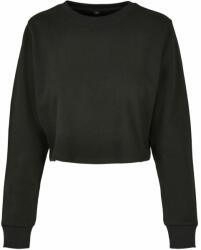 Build Your Brand Tricou crop top cu mâneci lungi pentru femei - Neagră | S (BY131-1000303413)