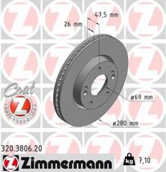 ZIMMERMANN Disc frana ZIMMERMANN COAT Z 320.3806. 20 (320.3806.20)