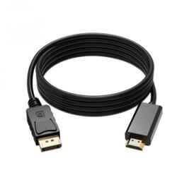 Display port (male)- HDMI (male) kábel, fekete (1.8m)