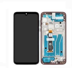Motorola XT2019 Moto G8 Plus Előlap keret+LCD Kijelző+Érintőüveg (5D68C15529) Piros, Dark Red Service Pack